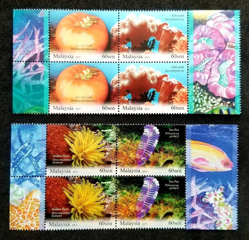 *FREE SHIP Malaysia Living Corals 2013 Life Reef Marine Fish (stamp margin) MNH