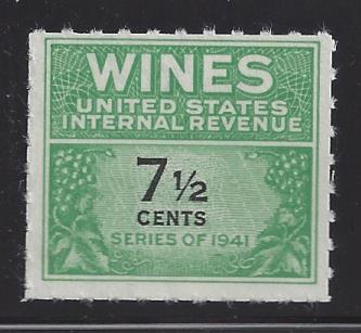 US Revenues Wine re120, 7 1/2-cent frac. value, MNH