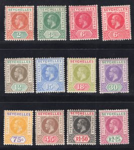 MOMEN: SEYCHELLES SG #71-81,73a 1912/16 MINT OG 6H/6NH £140+ LOT #67201*