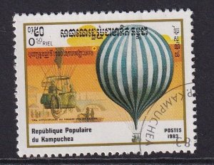Cambodia   #414 cancelled  1983 hot air balloons  50c