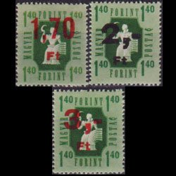 HUNGARY 1954 - Scott# Q9-11 Farmer Surch. Set of 3 NH