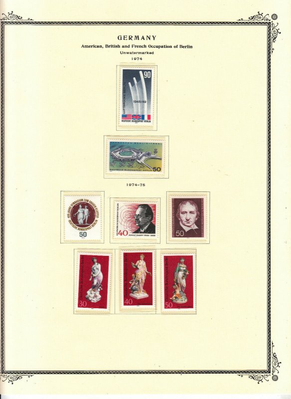 Berlin - 1974/1977 stamp collection on Scott pages