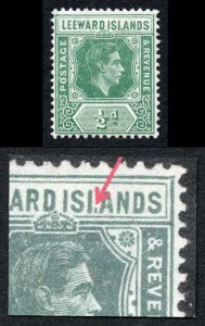 Leeward Is SG96a 1/2d Emerald ISI.ANDS Flaw Fine M/M Cat 180 pounds