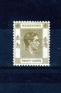 Hong Kong 1938 30c yellow-olive MH