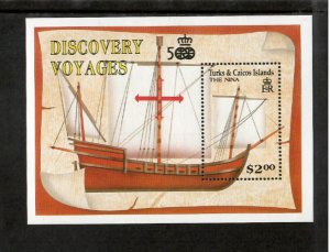 Turks and Caicos - 1991 - Columbus Ship - Souvenir Stamp Sheet Scott# 891 - MNH