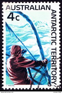 AUSTRALIAN ANTARCTIC TERRITORY (AAT) 1966 QEII 4c Multicoloured, 'Ship & Iceb...