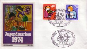 Berlin FDC Sc# 9NB108 9NB109 Childrens Stamps L12