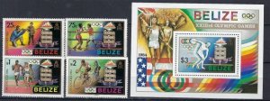 Belize 717-21 MNH 1984 Olympics