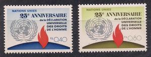 UN Geneva Sc# 35 36 Human Rights & Emblem MNH