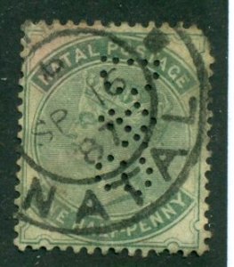 Natal 1884 #66 U (Perfin D&S) SCV(2024)=$1.40