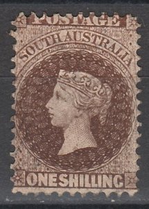 SOUTH AUSTRALIA 1876 QV 1/- WMK BROAD STAR PERF LARGE HOLES