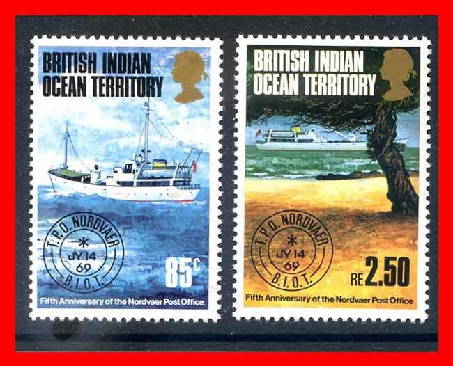 B.I.O.T. 1974- #57-58, Postal System set of 2  --  MNH
