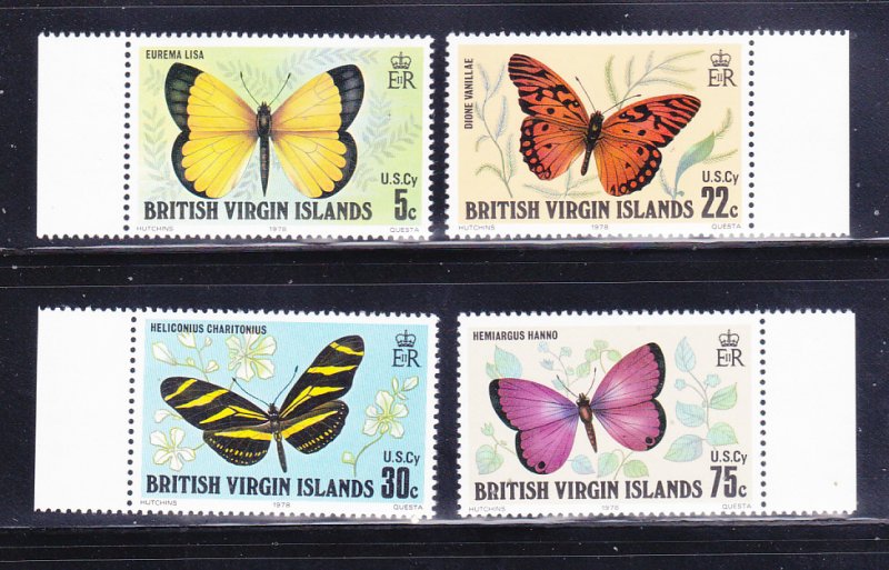 Virgin Islands 342-345 Set MNH Insects, Butterflies