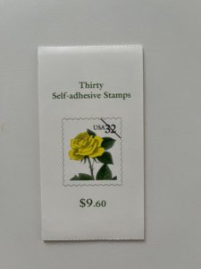 Scott BK241 YELLOW ROSE Booklet of 30 32¢ Stamps MNH 1996