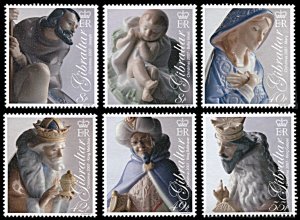 Gibraltar 1109-1114, MNH, Porcelain Christmas Nativity Figurines