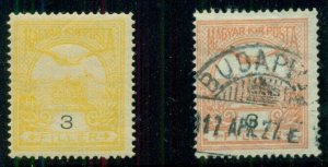 HUNGARY #86v, 1913 3f PALE YELLOW ERROR of Color NH w/normal shade, quite rare