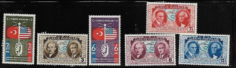 TURKEY 817-822 MNH US CONSTITUTION ANNIVERSARY 1939