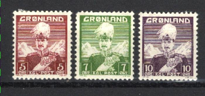 Greenland #2-4  Mint VF 1938-46 PD