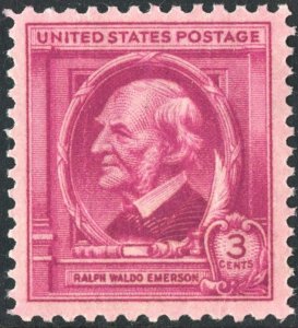 SC#861 3¢ Famous Americans: Ralph Waldo Emerson Single (1940) MNH