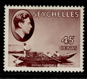 SEYCHELLES GVI SG143, 45c chocolate, M MINT. Cat £45. CHALKY