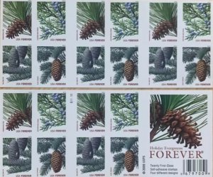 holiday evergreens Forever stamps 5 books total 100pcs