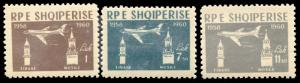 Albania 574-576, MNH, Moscow-Tirana Plane flights