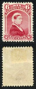 Newfoundland SG60 6c Crimson-lake M/M (hinge remainder) Cat 35 Pounds