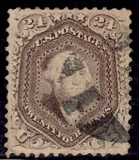 US Stamp #70 24c Red Lilac USED SCV $300