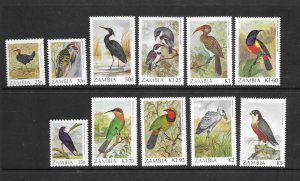 BIRDS - ZAMBIA #377-87  MNH