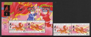 Christmas Island 411a, 411b  1998  set 2 & S/S  VF NH