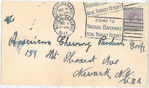 28616  - BAHAMAS -  POSTAL HISTORY -  Tourist PROPAGANDA postmark on COVER 1941