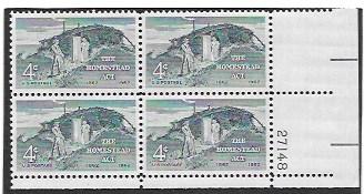 United States # 1198 The Homestead Act 1862 - 1962    MNH Plate Block