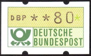 1981, Germany, 80pf ATM label, MNH, Mi ATM1