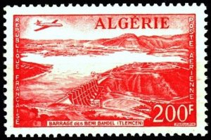 ALGERIA 1957 Airmail: 200Fr Beni Bahdel Dam, MNH