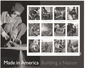 4801 Made in America, Building A Nation Sheet of 12 Forever Stamps 2013  Welder