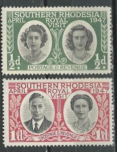 So. Rhodesia # 65-66 Royal Family Visit     (2)  Unused