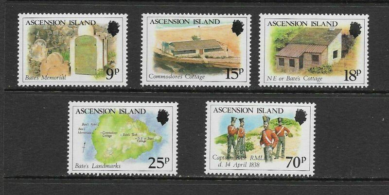 ASCENSION ISLAND - 1988 CAPTAIN WILLIAM BATE - SCOTT 440 TO 444 - MNH