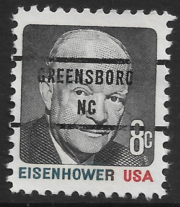 US Bureau Precancels: NC: Greensboro; #1394-85; 1970 8¢ Ike; PSS CV $2