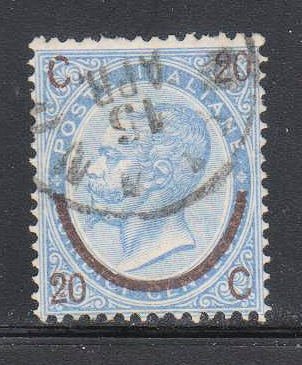 Italy,  20c King Victor Emmanuel II, Surcharged Type I (SC# 34) Used