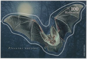 Switzerland #1466 Souvenir Sheet MNH - Bats Plecotus Auritus (2012)