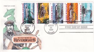 1996, Historic Riverboats, Booklet Pane, HF, FDC (E11793)