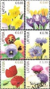 Latvia Lettland 2014 Definitives Flowers Set of 6 stamps MNH