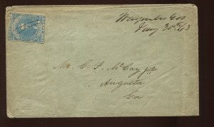 Confederate States 2 Used on Cover WAYNESBORO TO AUGUSTA GA LV5020