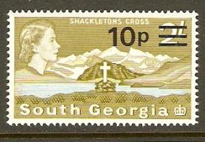 South Georgia #27b NH 10p on 2Sh Ovpt Wmk 373