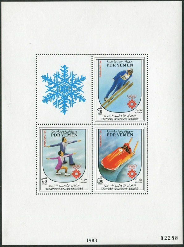 Yemen PDR 320,320 var,MNH. Olympics Sarajevo-1984. Downhill skiing, Bobsled, 