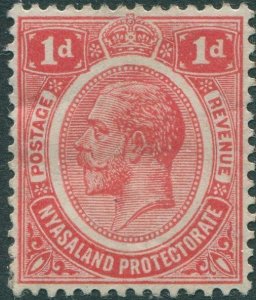 Nyasaland Protectorate 1913 SG86 1d scarlet KGV mult CA wmk MH