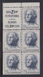 1213c MNH Washington booklet pane