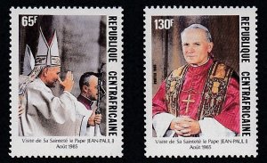 Central Africa # 740-741, Visit Pope John Paul II, Mint NH, 1/2 Cat