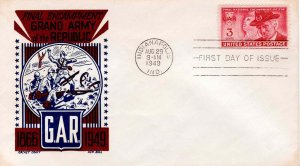 USA 1949 FDC Sc 985 Ken Boll Cachet Craft G.A.R. First Day Cover