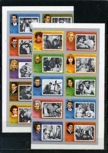 FUJEIRA 1972 MOVIE STARS 2 SHEETS OF 10 STAMPS IMPERF. MNH